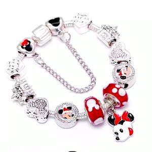 New Disney 925 Silver Mickey Mouse Charm Bracelet